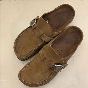 BIRKENSTOCK BUCKLEY Suede Leather Clogs / Loafers SIZE EUR 39 / US 9 Color TEA